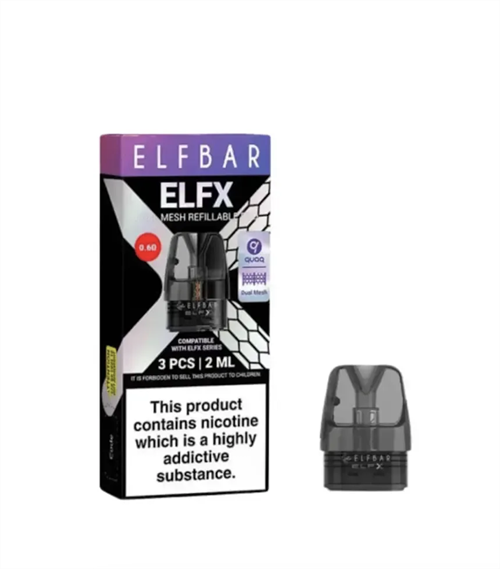 Картриджи ELF BAR ELFX Refillable Dual Mesh Pod УПАКОВКА 0.8 Ом 2 мл (в упак. 3 шт.) 4810