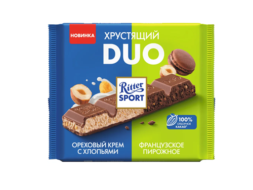 Шоколад Ritter Sport Хрустящий Duo Ореховый крем 218 г 6487