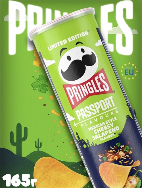 Картофельные чипсы Pringles Passport Flavour Mexican Style Cheesy Jalapeno Flavour / Принглс Халапеньо 165 гр 6596