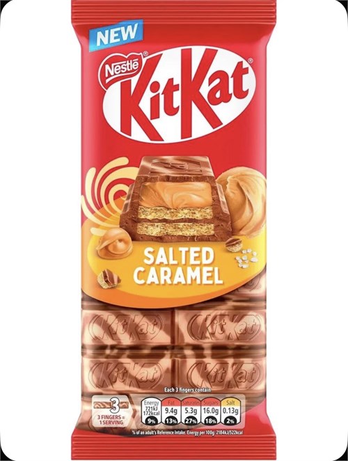 Шоколадная плитка KitKat Солёная Карамель, 99 г (Англия) 6641