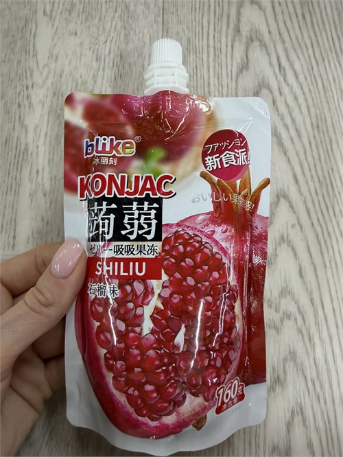 Желе питьевое с кусочками Blike Гранат 160 г 6874