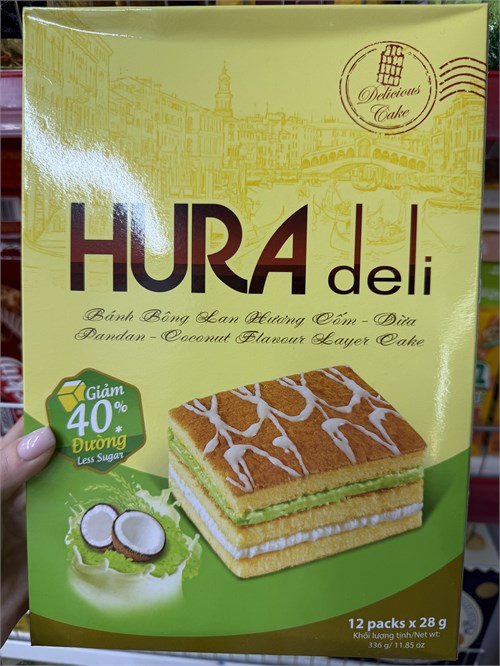 Печенье кокос-матча Hura Deli Хура Дели 12 пакетиков по 28 г 6886