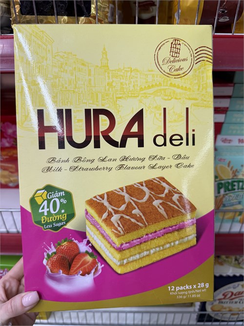 Печенье клубника Hura Deli Хура Дели 12 пакетиков по 28 г 6887