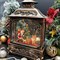 Большой Новогодний фонарь и светильник "Сказочный камин" с метелью и новогодней музыкой 2976